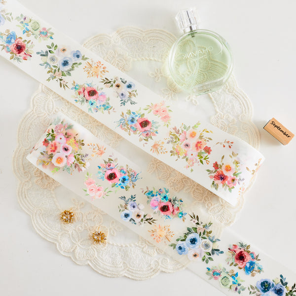 Washi Tape / Matte PET Tape - Diffused Flowers