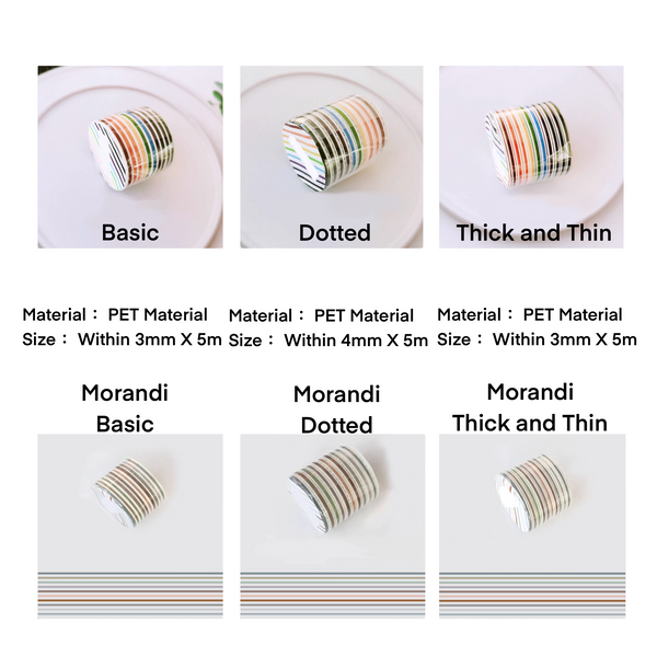 Decorative PET Tape - Rainbow Line