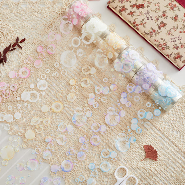 Blowing Bubbles Washi / PET Tape | Rainbow & Purple & Yellow & Blue & Pink & White